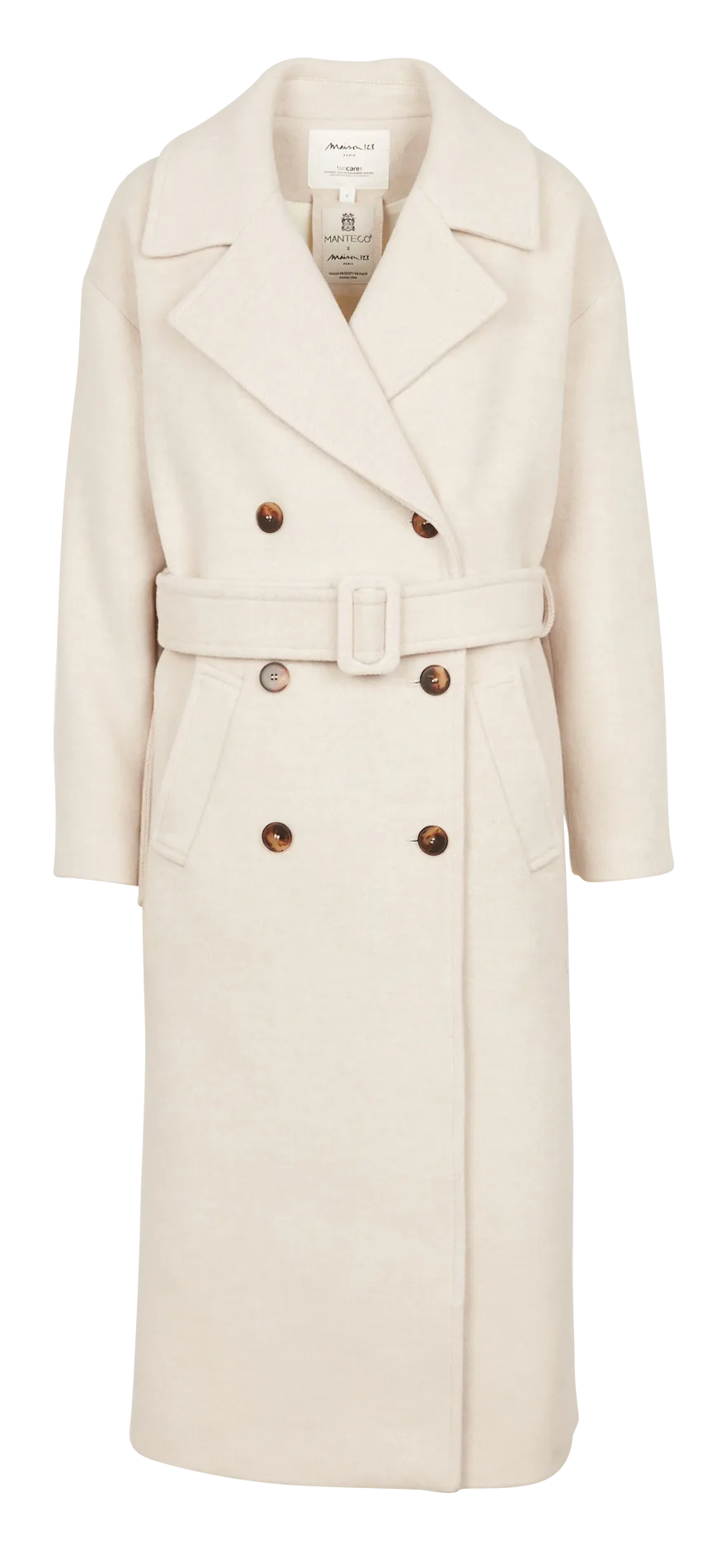  MAISON 123   MATIS - Cappotto con revers in misto lana | Bianco