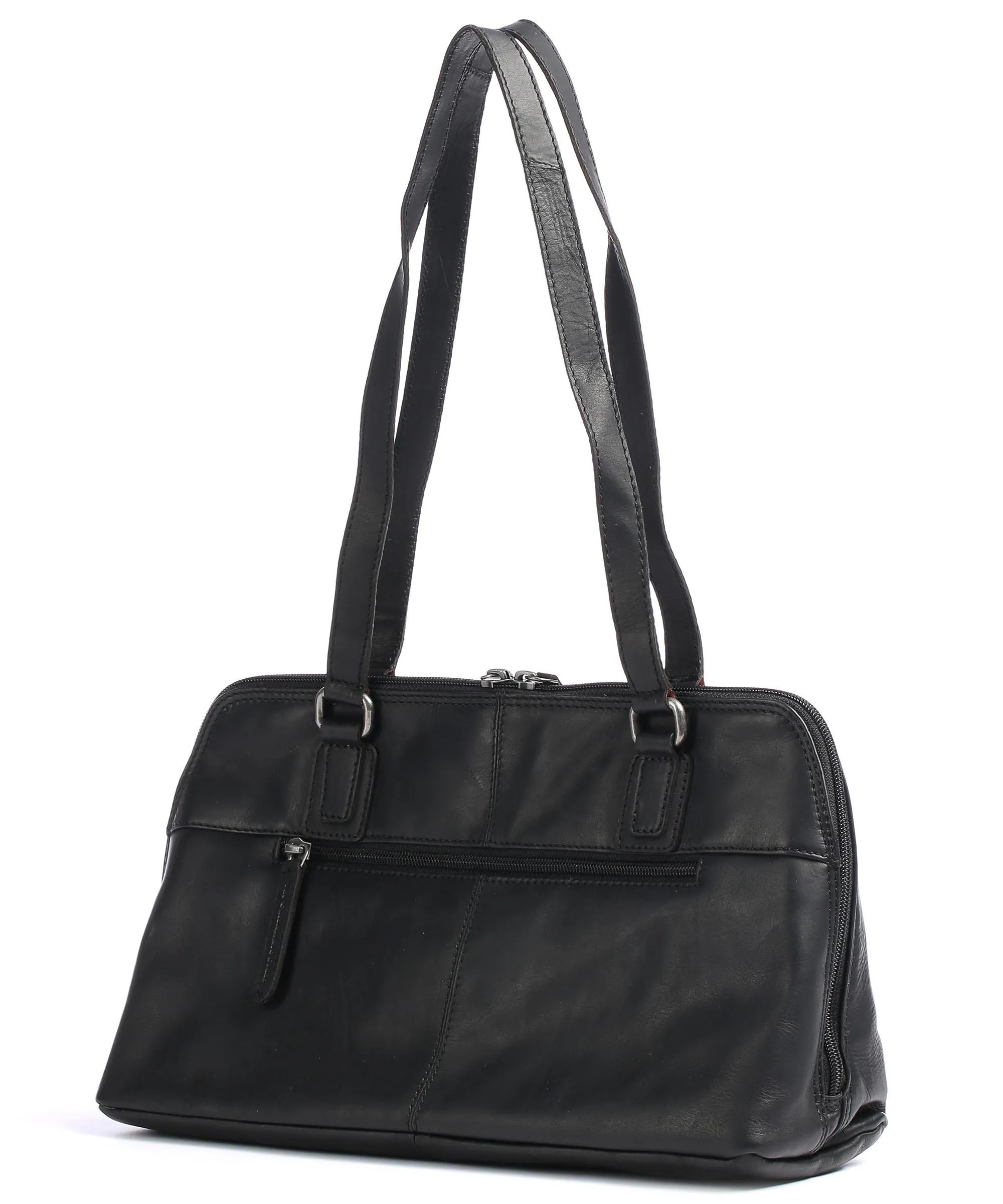  The Chesterfield Brand Santorini Borsa a spalla pelle di vacchetta pull-up nero  
