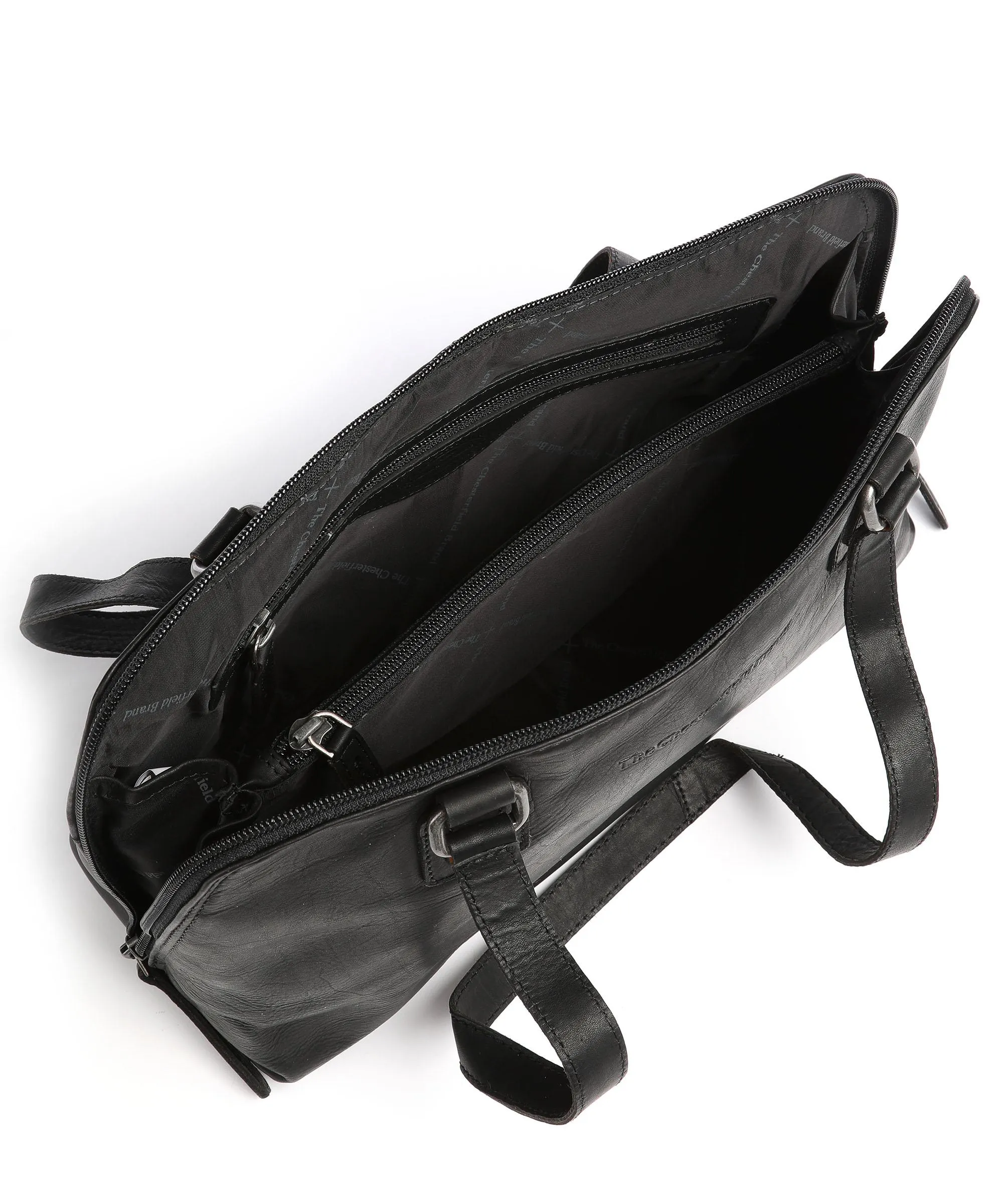  The Chesterfield Brand Santorini Borsa a spalla pelle di vacchetta pull-up nero  