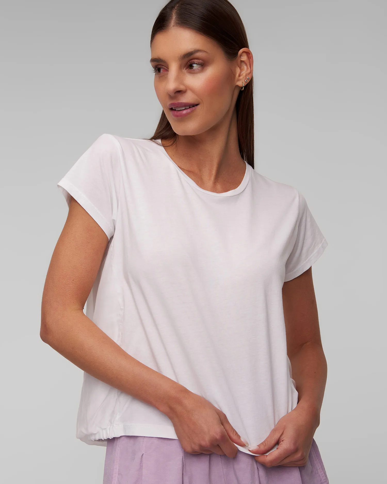 Top bianco con seta da donna Deha D02762-10001