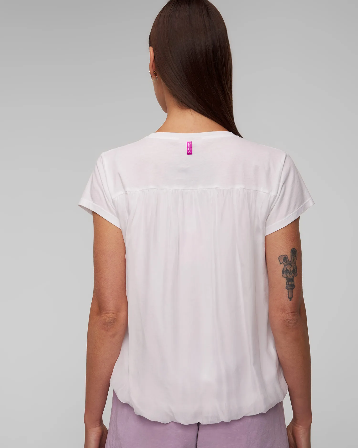 Top bianco con seta da donna Deha D02762-10001